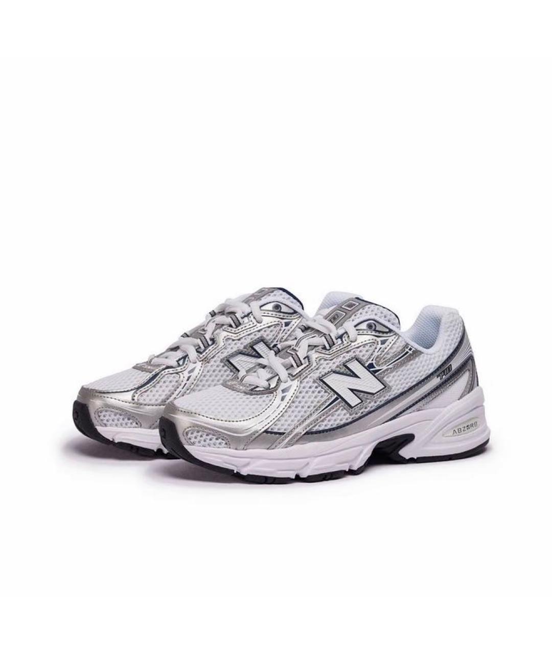 NEW BALANCE Серебряные текстильные кроссовки, фото 2