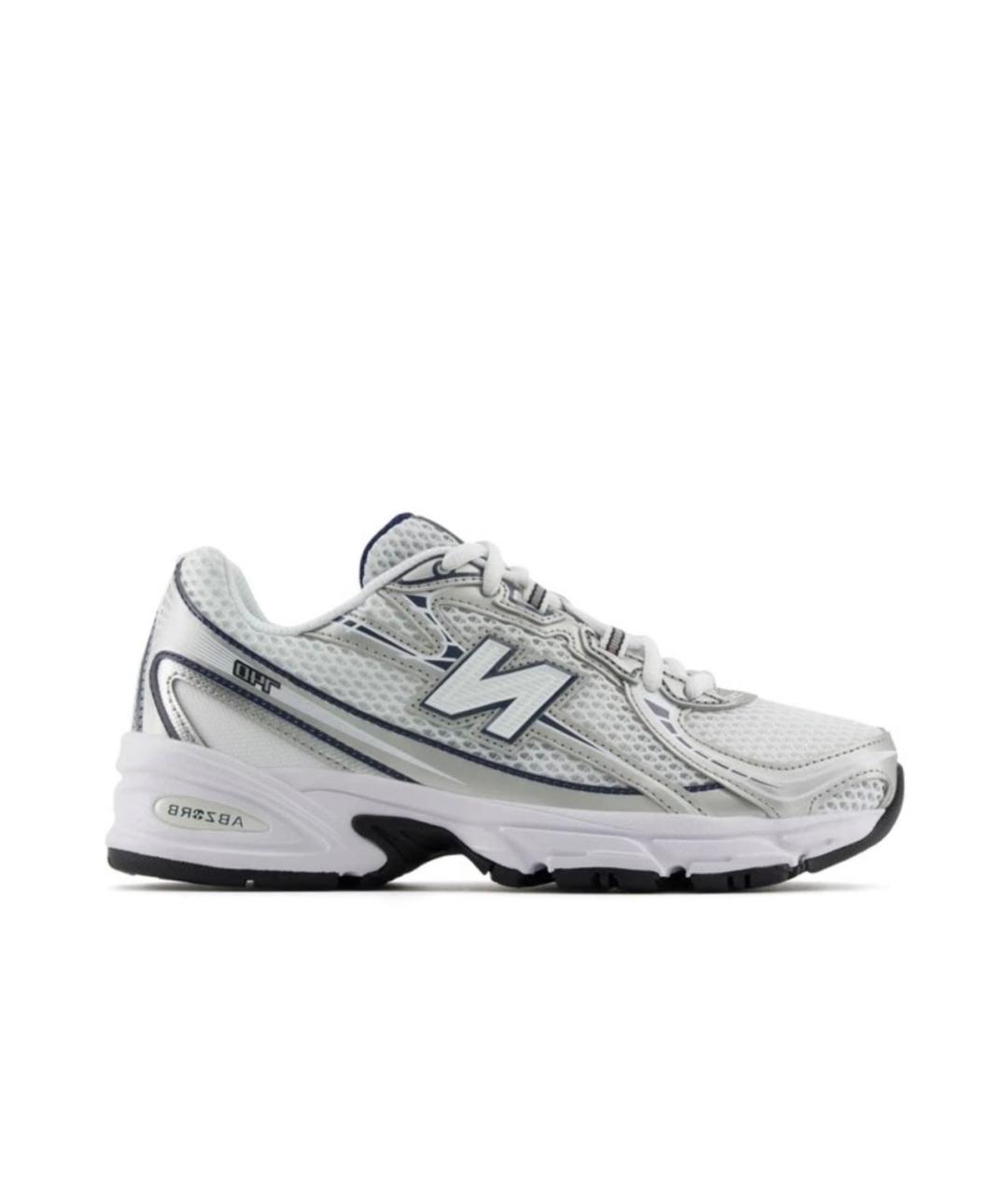 NEW BALANCE Серебряные текстильные кроссовки, фото 1