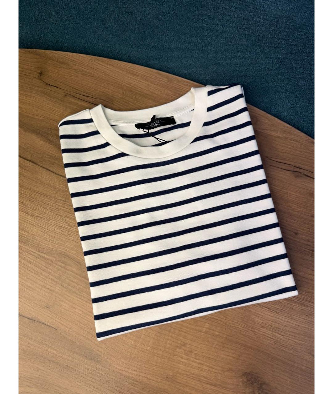MAX MARA Бежевая хлопковая футболка, фото 4