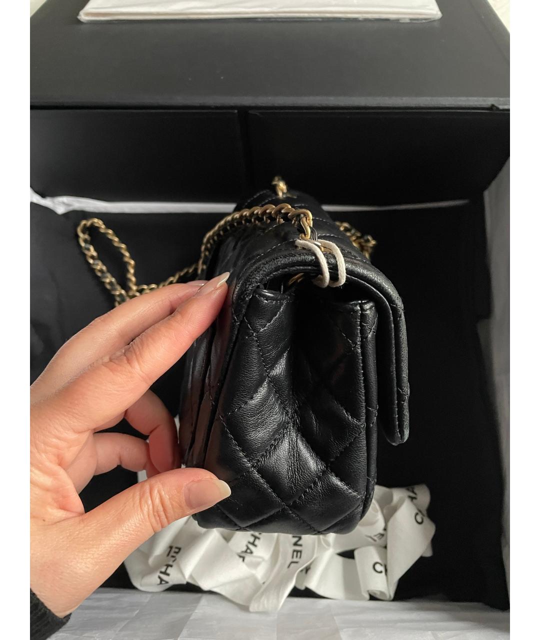 CHANEL Черная кожаная сумка через плечо, фото 4