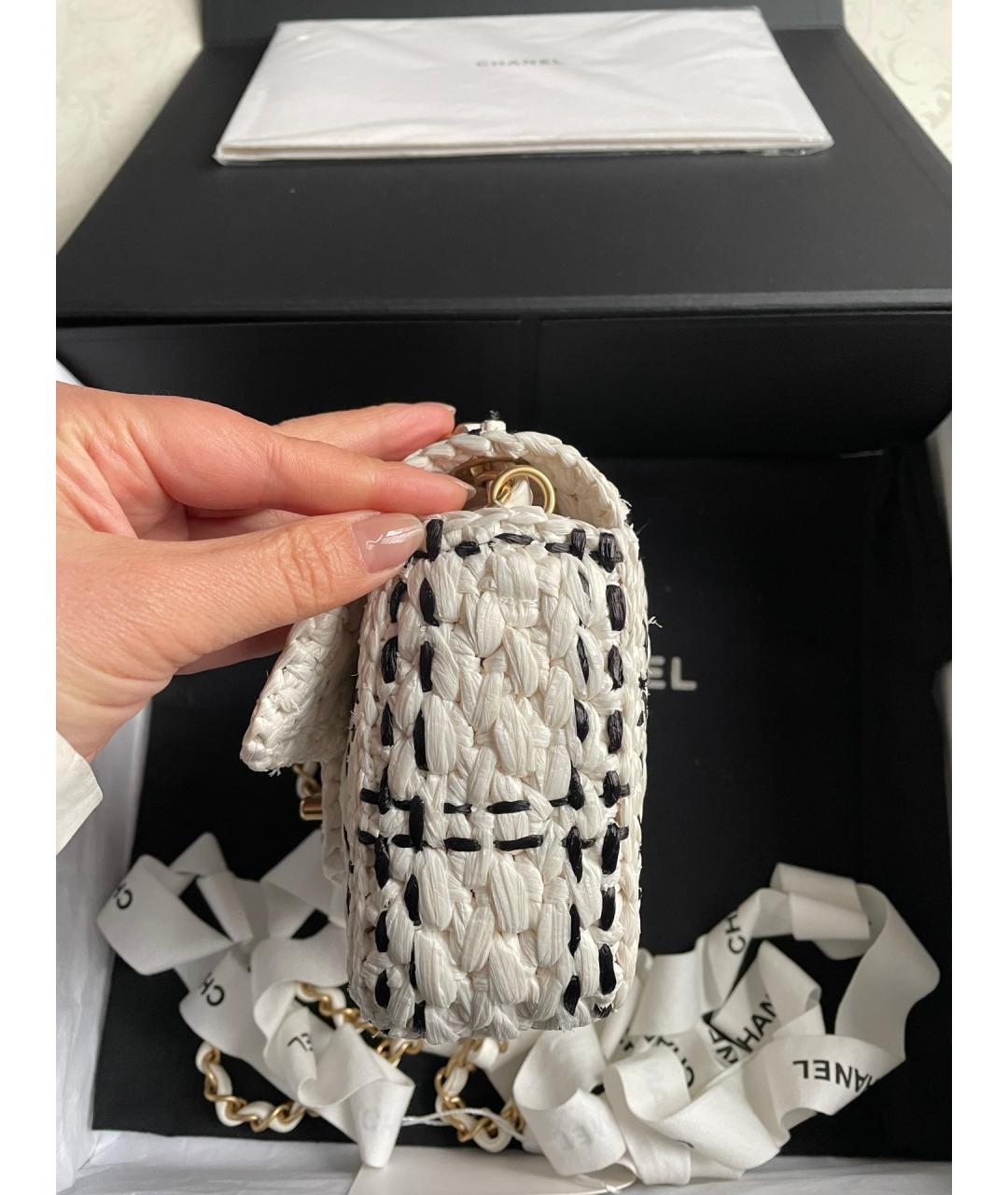 CHANEL Белая сумка через плечо, фото 4