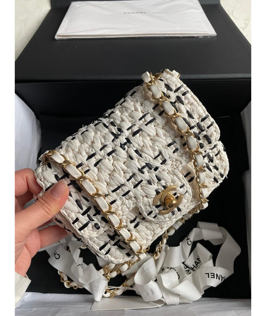 CHANEL Белая сумка через плечо, фото 2