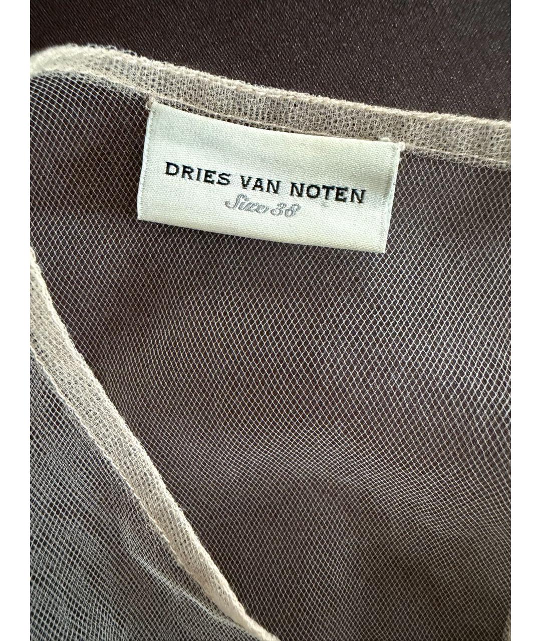 DRIES VAN NOTEN Бежевая полиэстеровая майка, фото 3