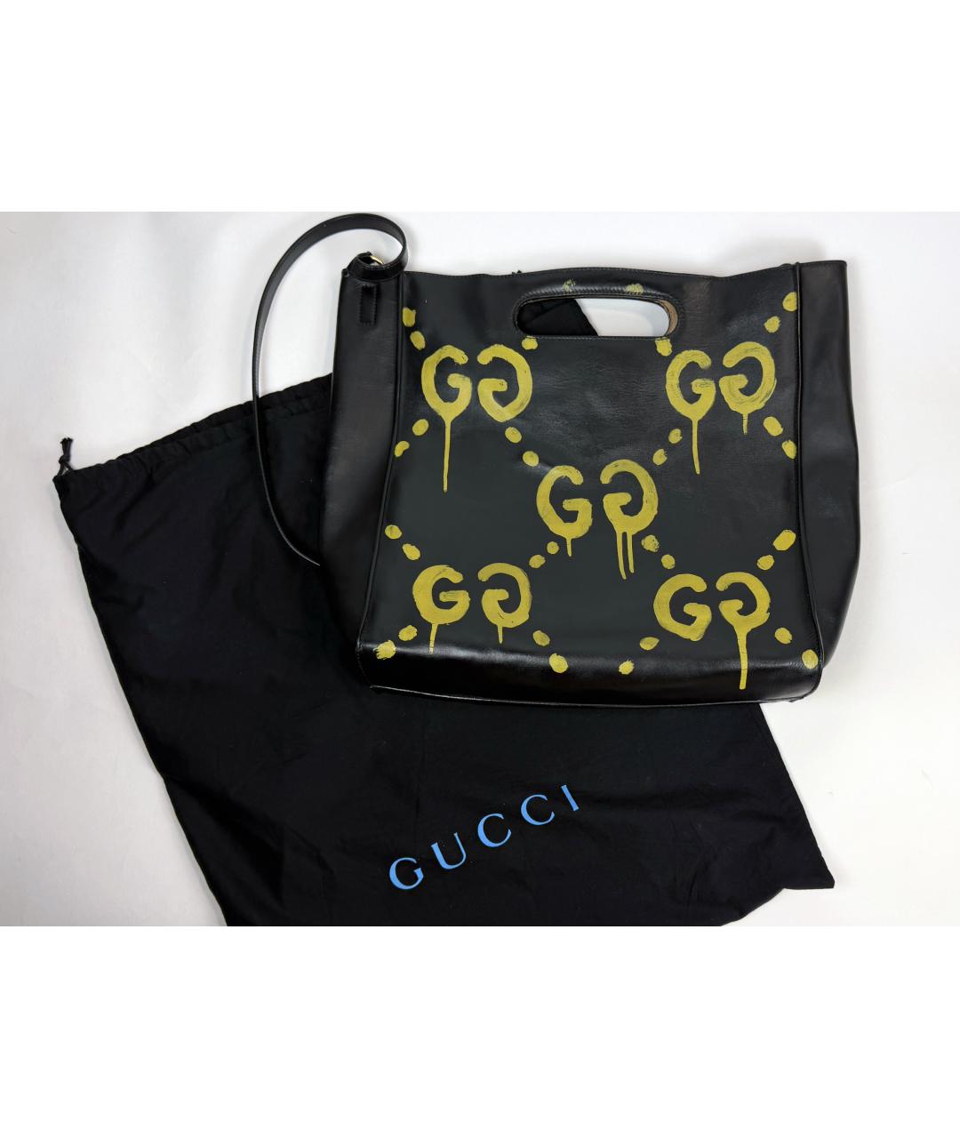 GUCCI Черная кожаная сумка через плечо, фото 3