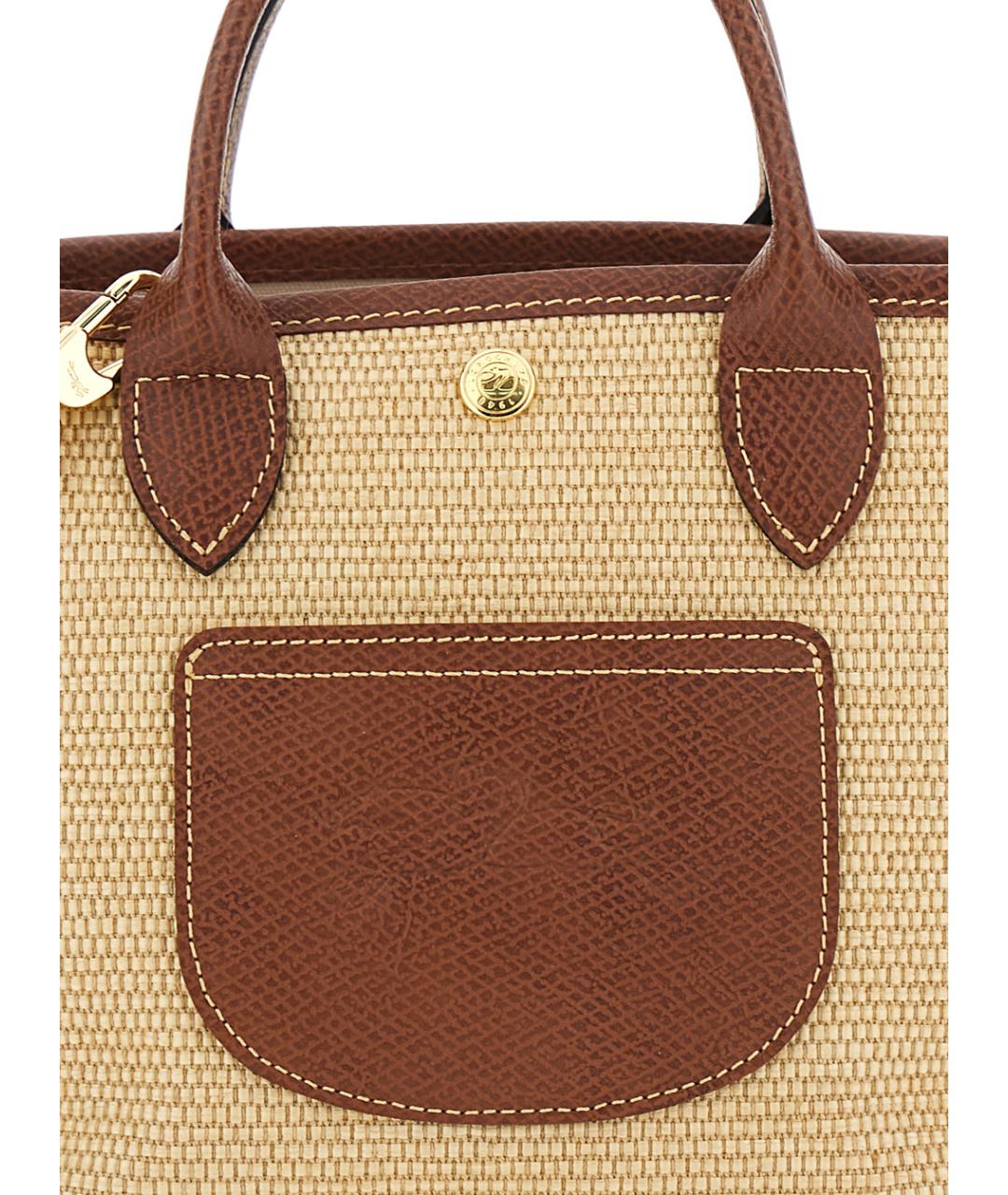 LONGCHAMP Бежевая хлопковая сумка тоут, фото 3