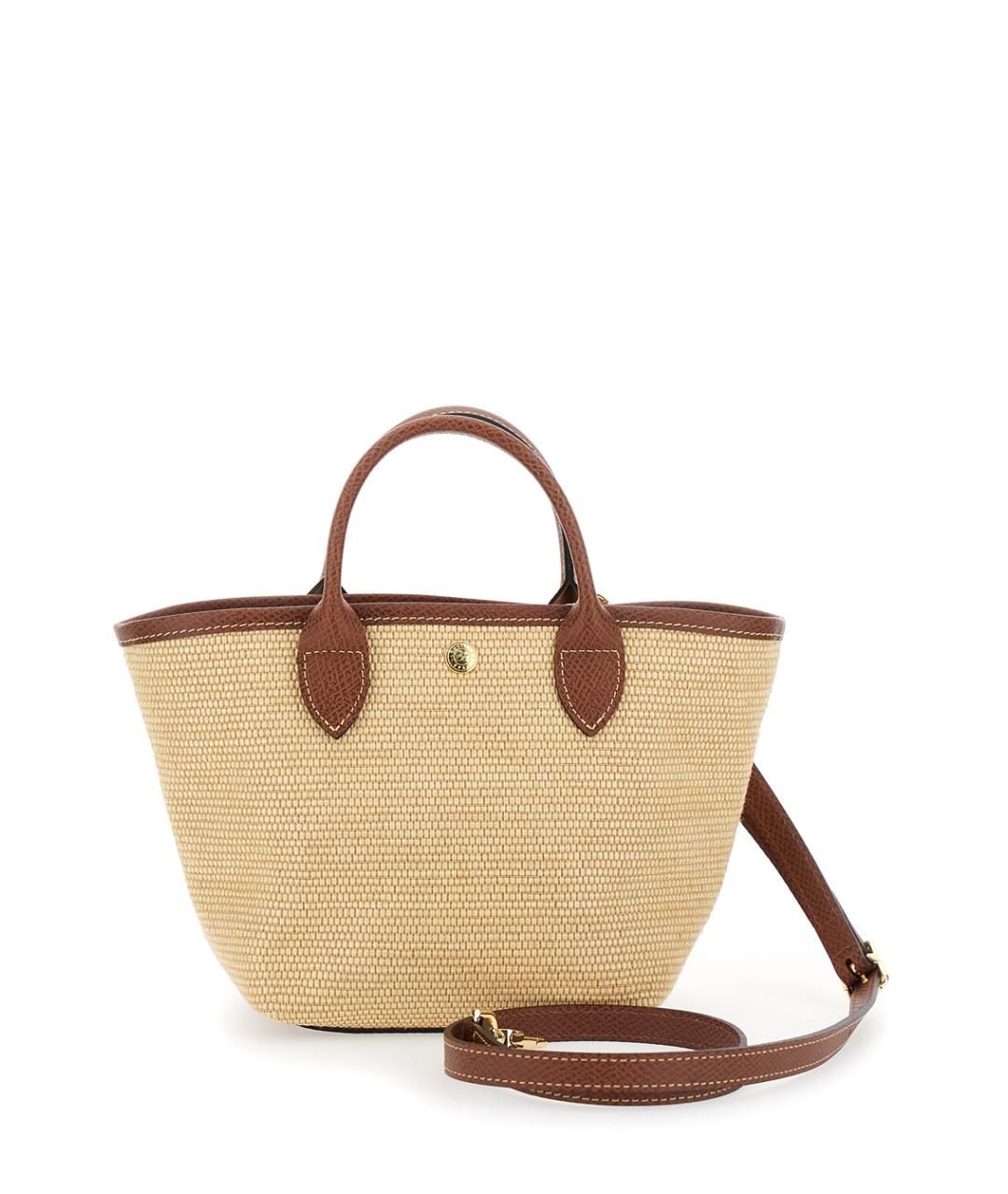 LONGCHAMP Бежевая хлопковая сумка тоут, фото 2