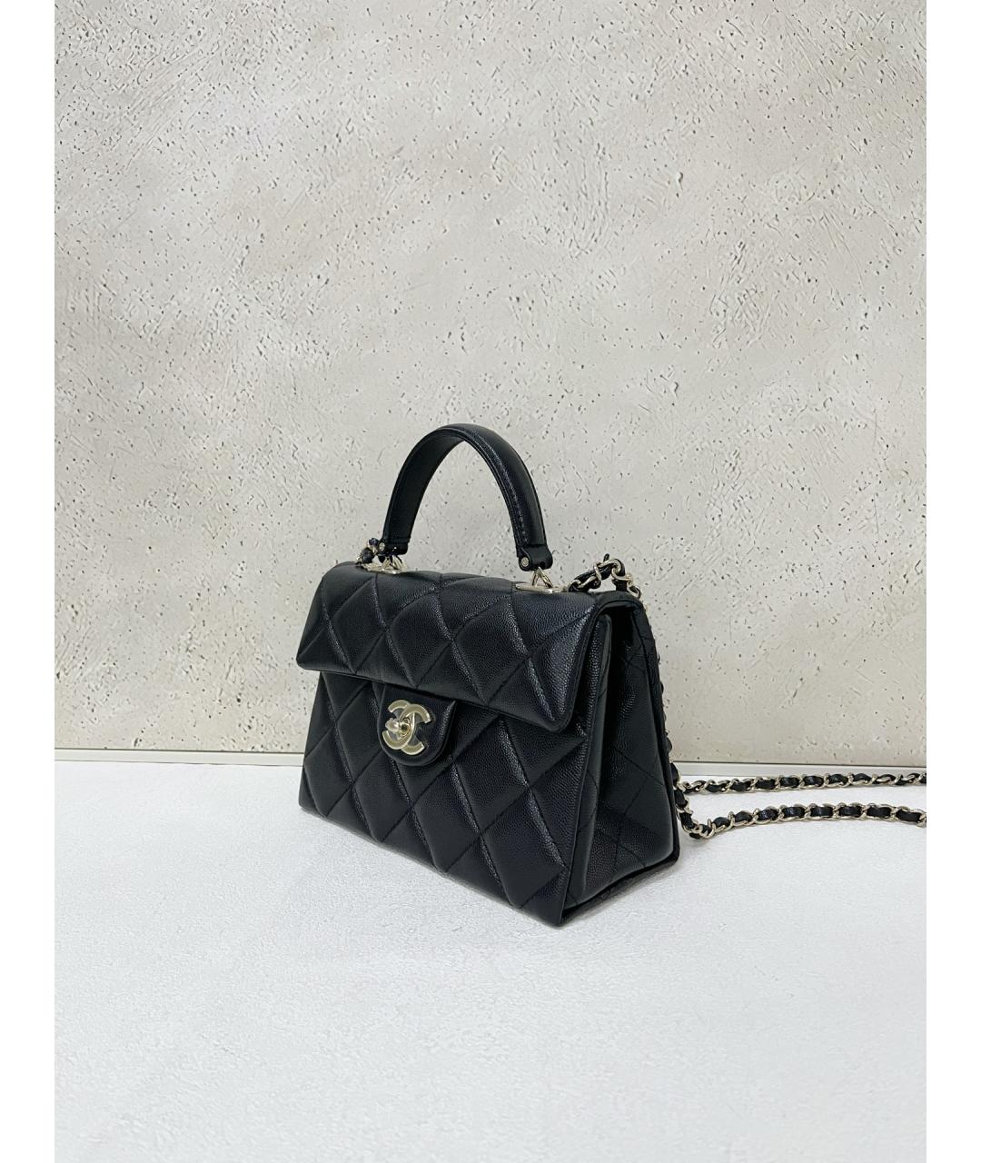 CHANEL Черная кожаная сумка через плечо, фото 4