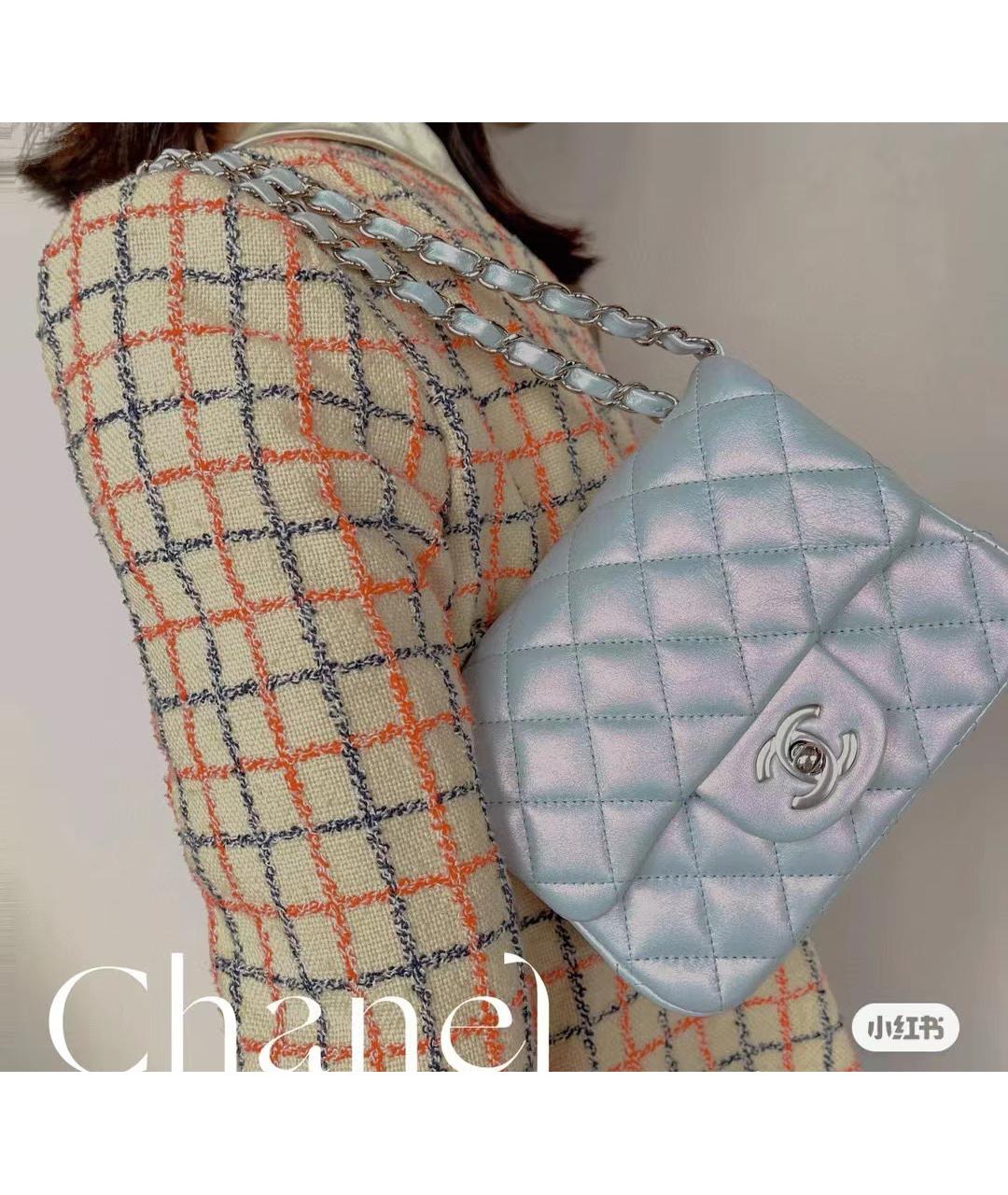 CHANEL Серебряная кожаная сумка через плечо, фото 6