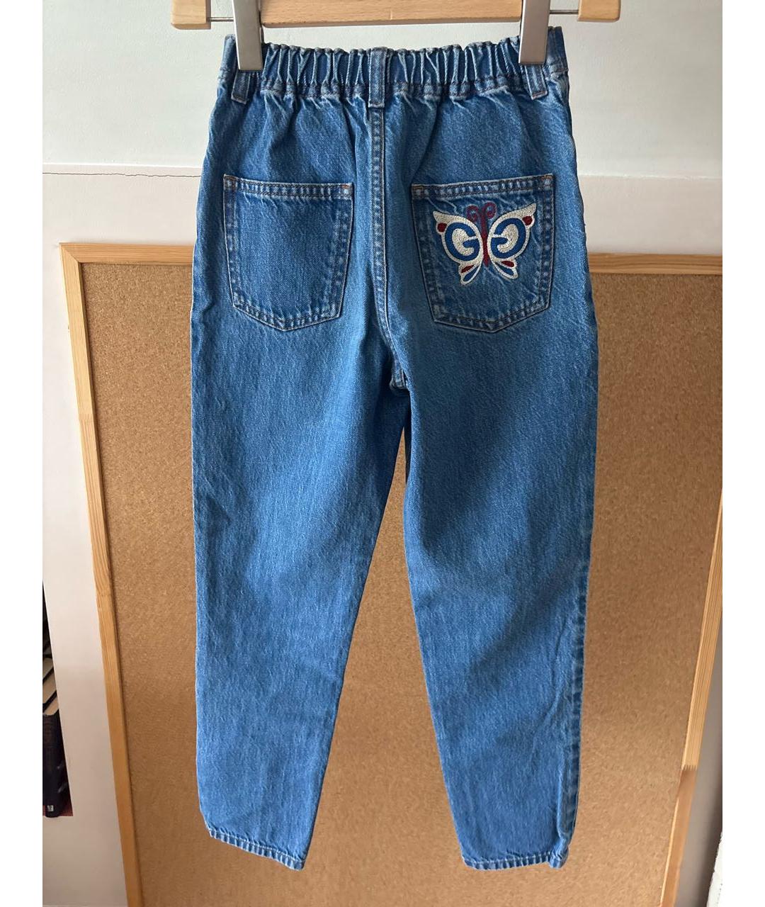 GUCCI Синие хлопковые детские джинсы, фото 2