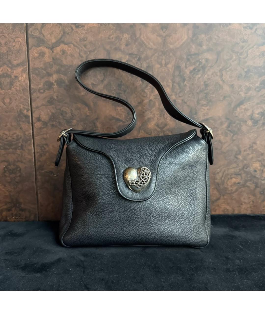 CHROME HEARTS Черная кожаная сумка через плечо, фото 3