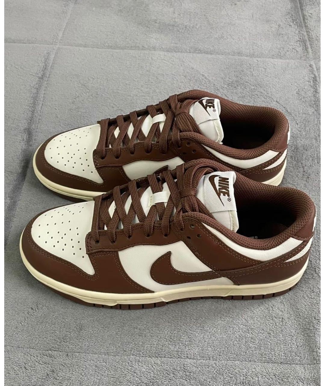NIKE Коричневые кожаные низкие кроссовки / кеды, фото 7