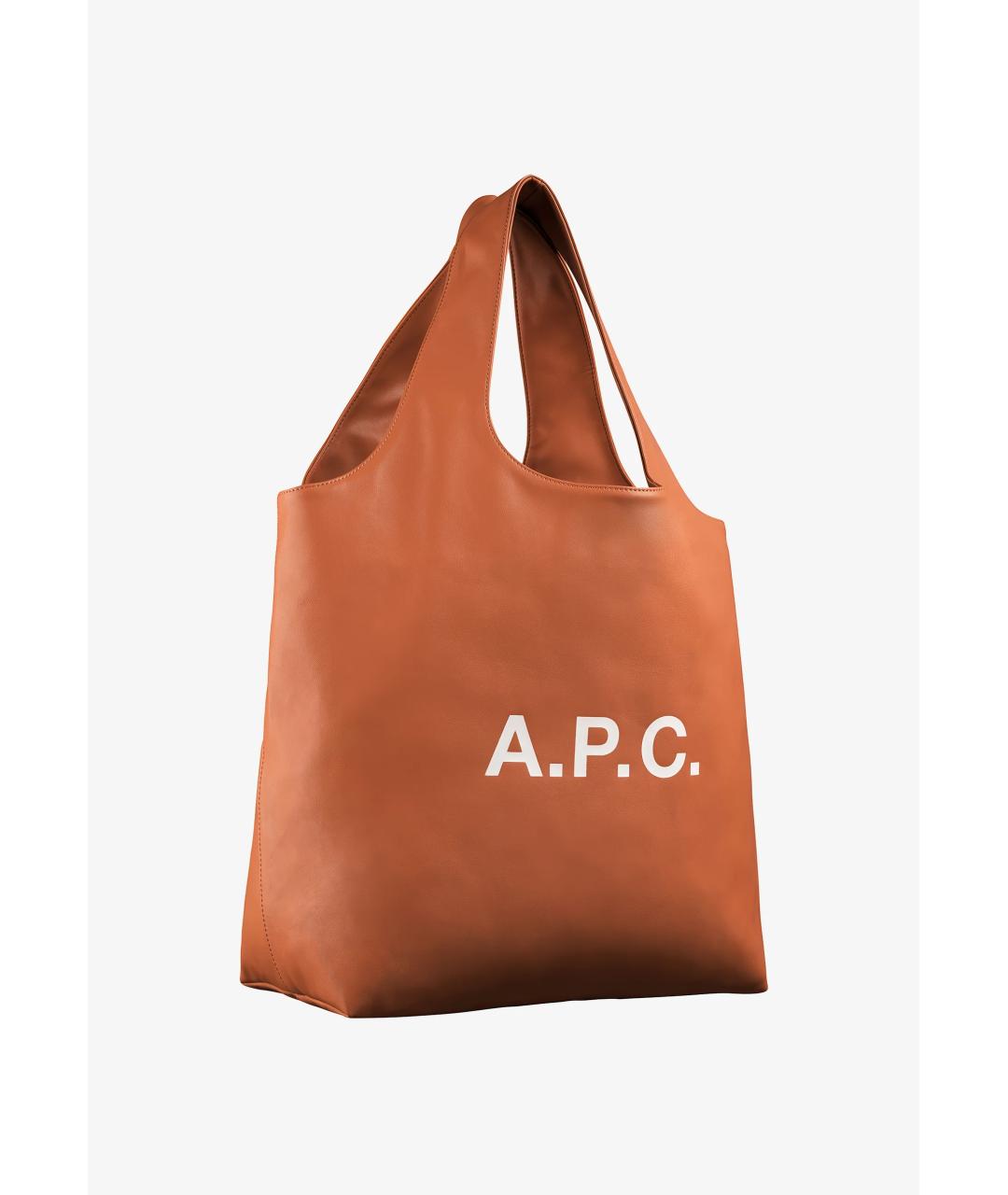 A.P.C. Коричневая сумка тоут, фото 2