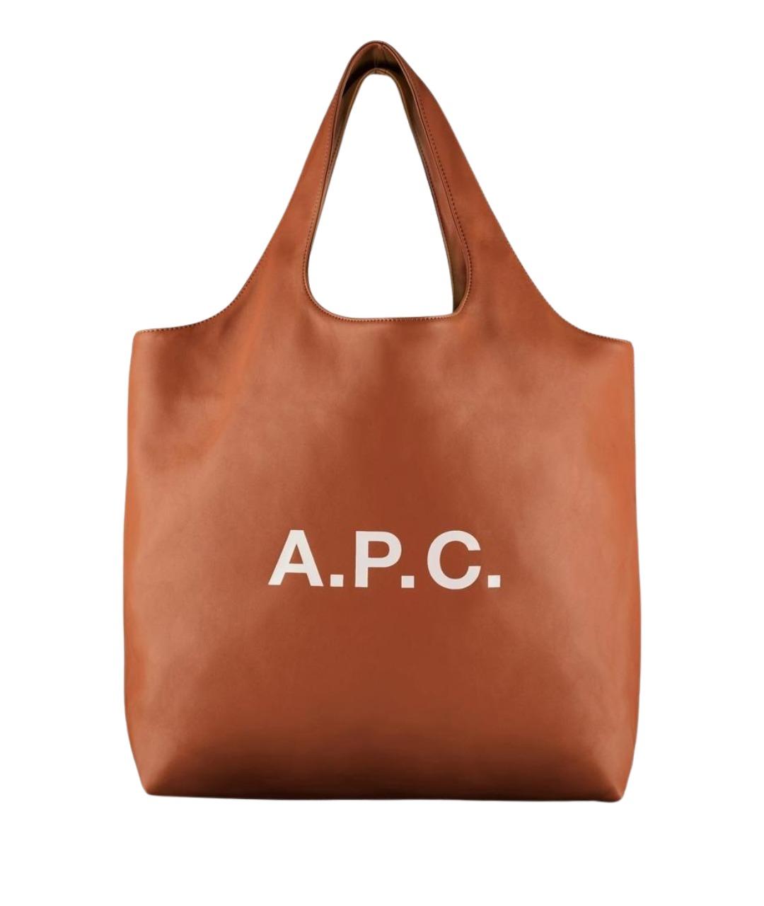 A.P.C. Коричневая сумка тоут, фото 1