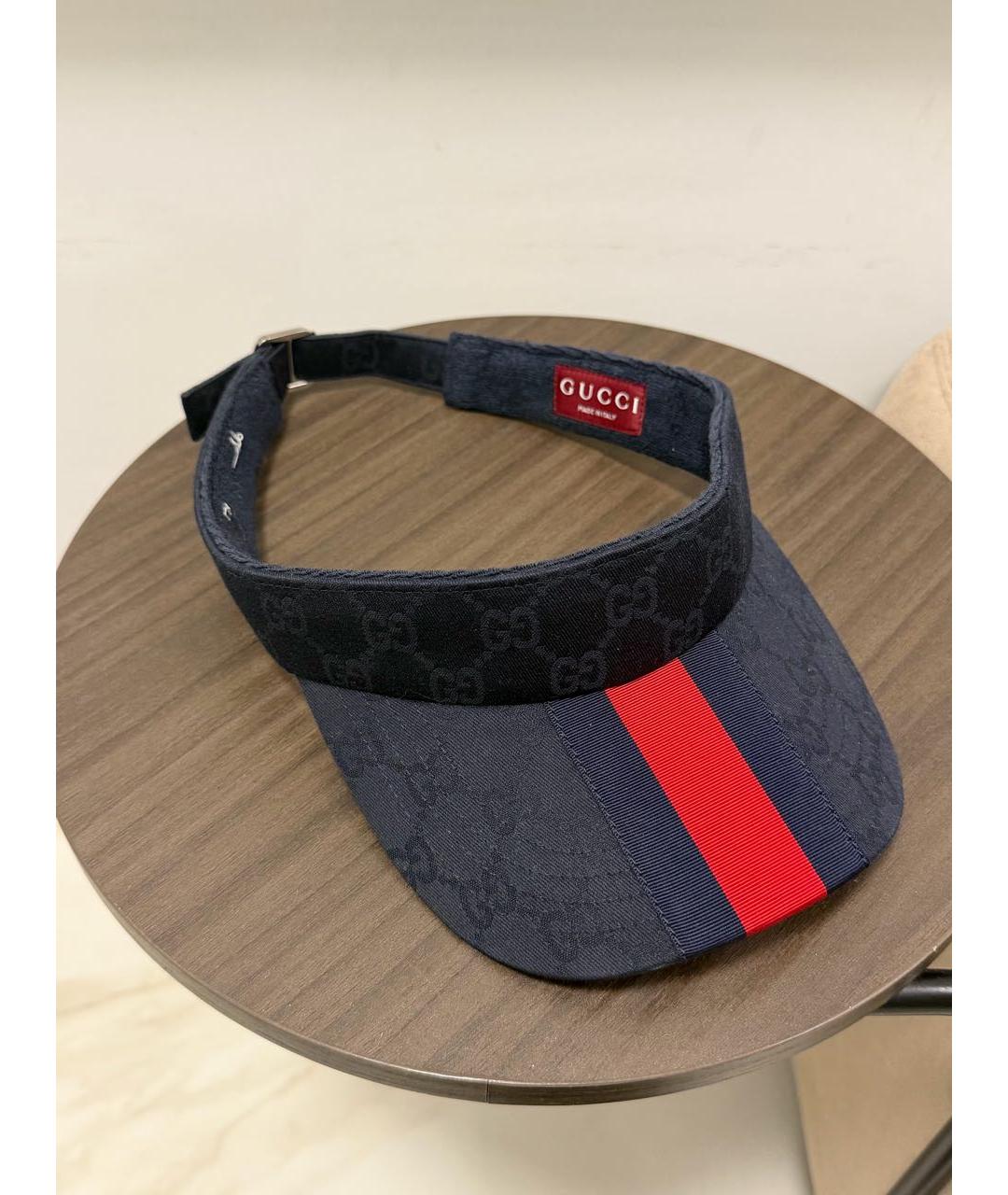 GUCCI Темно-синяя хлопковая кепка, фото 5