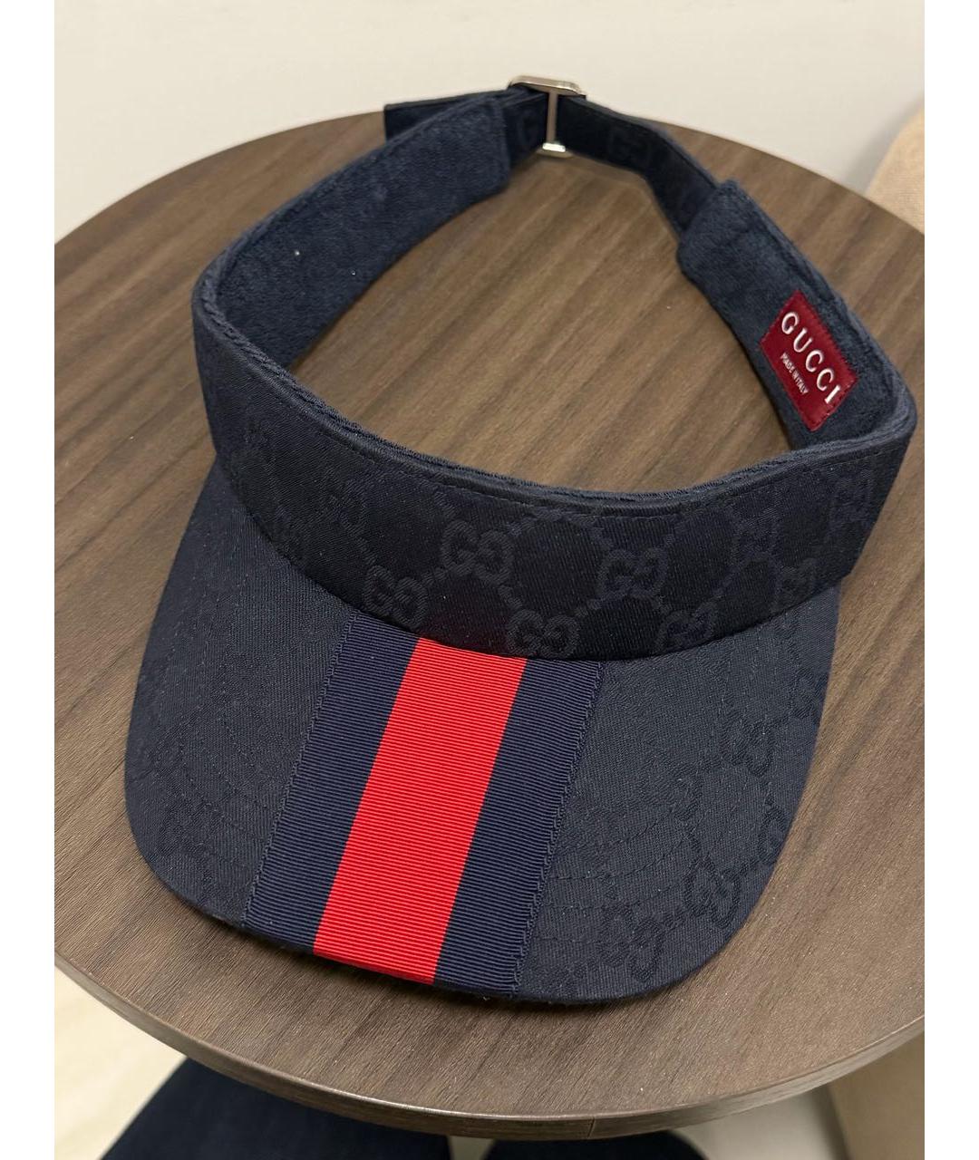 GUCCI Темно-синяя хлопковая кепка, фото 7