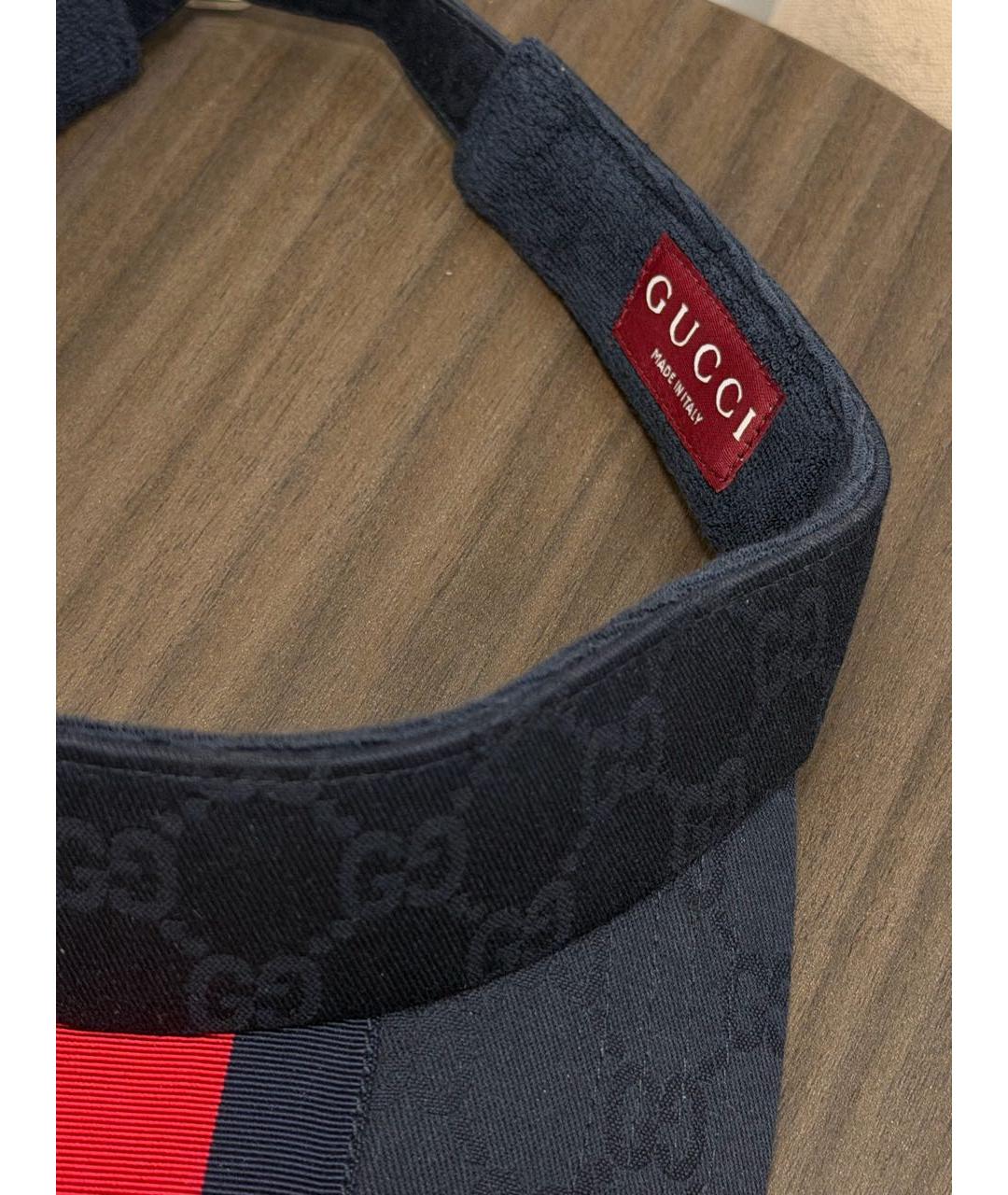 GUCCI Темно-синяя хлопковая кепка, фото 2
