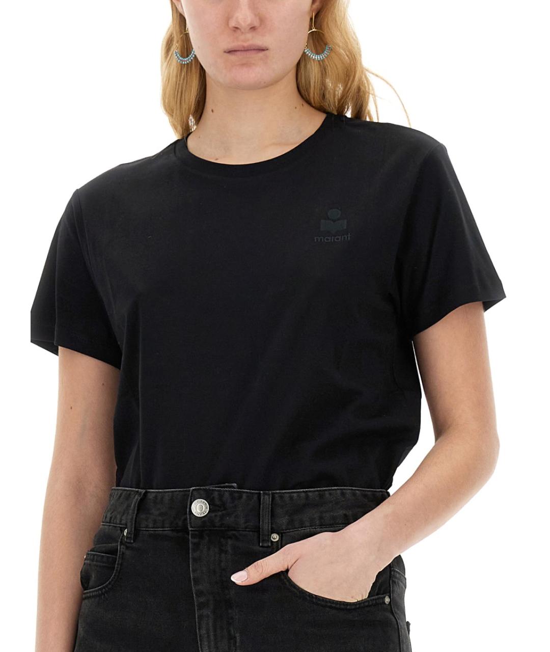 ISABEL MARANT ETOILE Черная хлопковая футболка, фото 3
