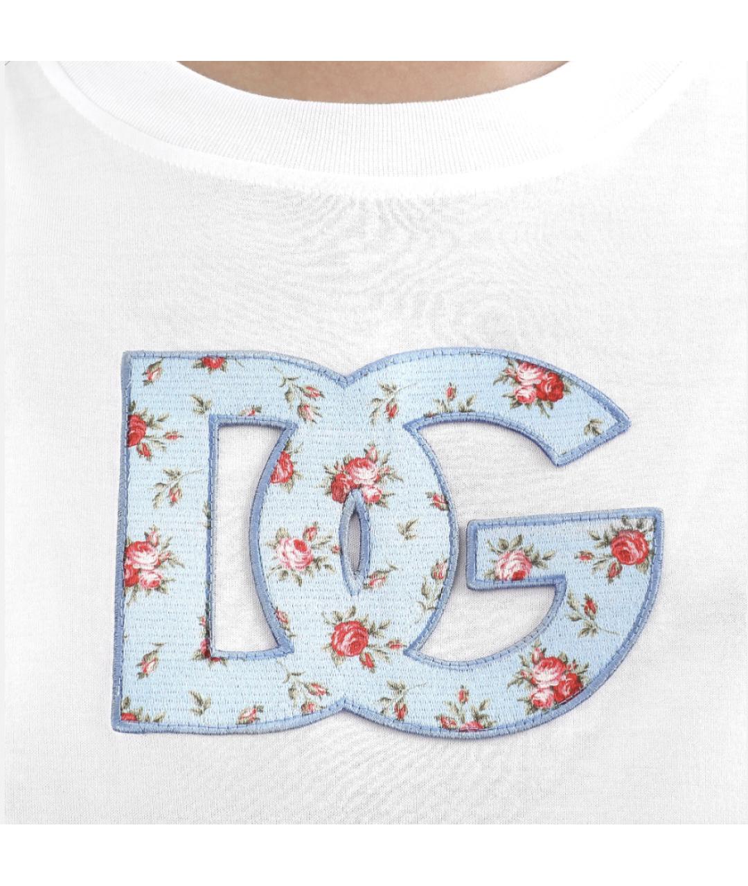 DOLCE&GABBANA Белая хлопковая футболка, фото 5