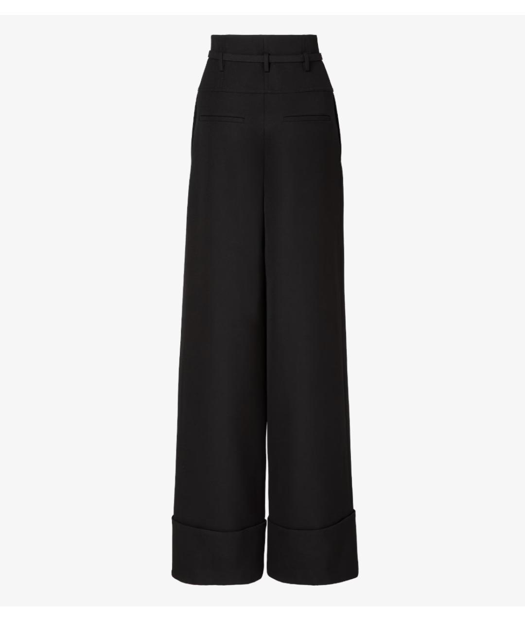 FENDI Черные шерстяные прямые брюки, фото 2