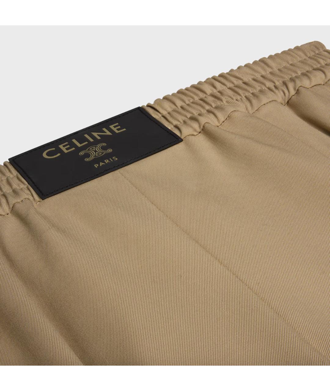 CELINE Бежевые шерстяные прямые брюки, фото 3