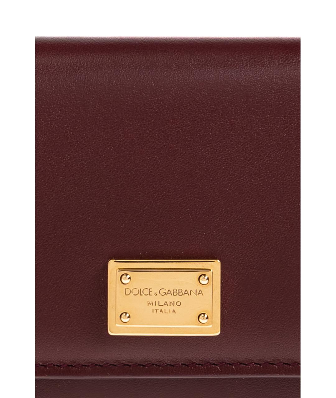 DOLCE&GABBANA Бордовый кожаный кошелек, фото 5