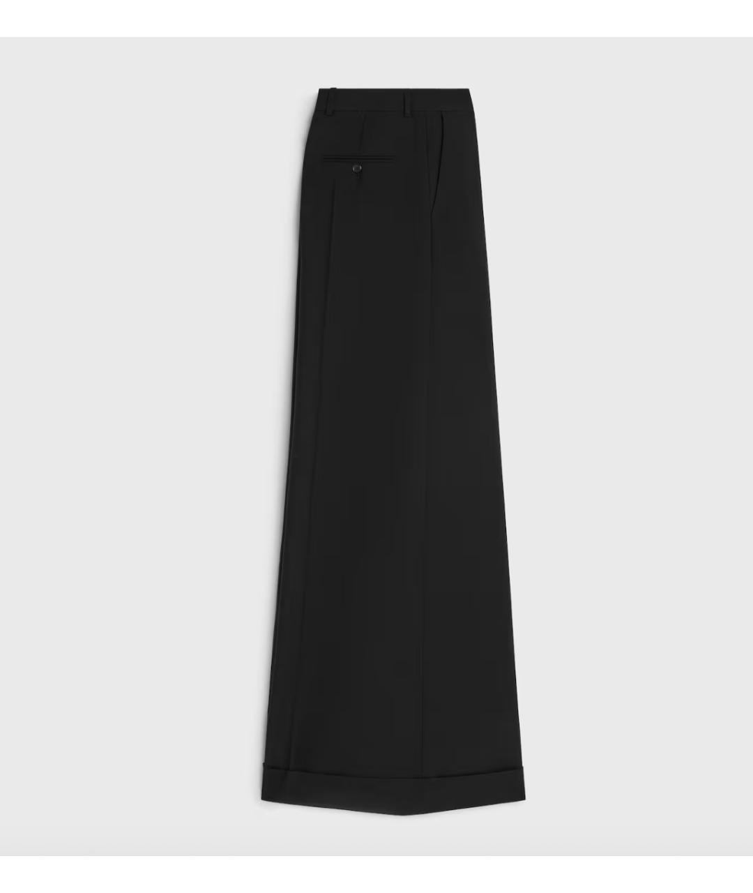 CELINE Черные шерстяные брюки широкие, фото 2