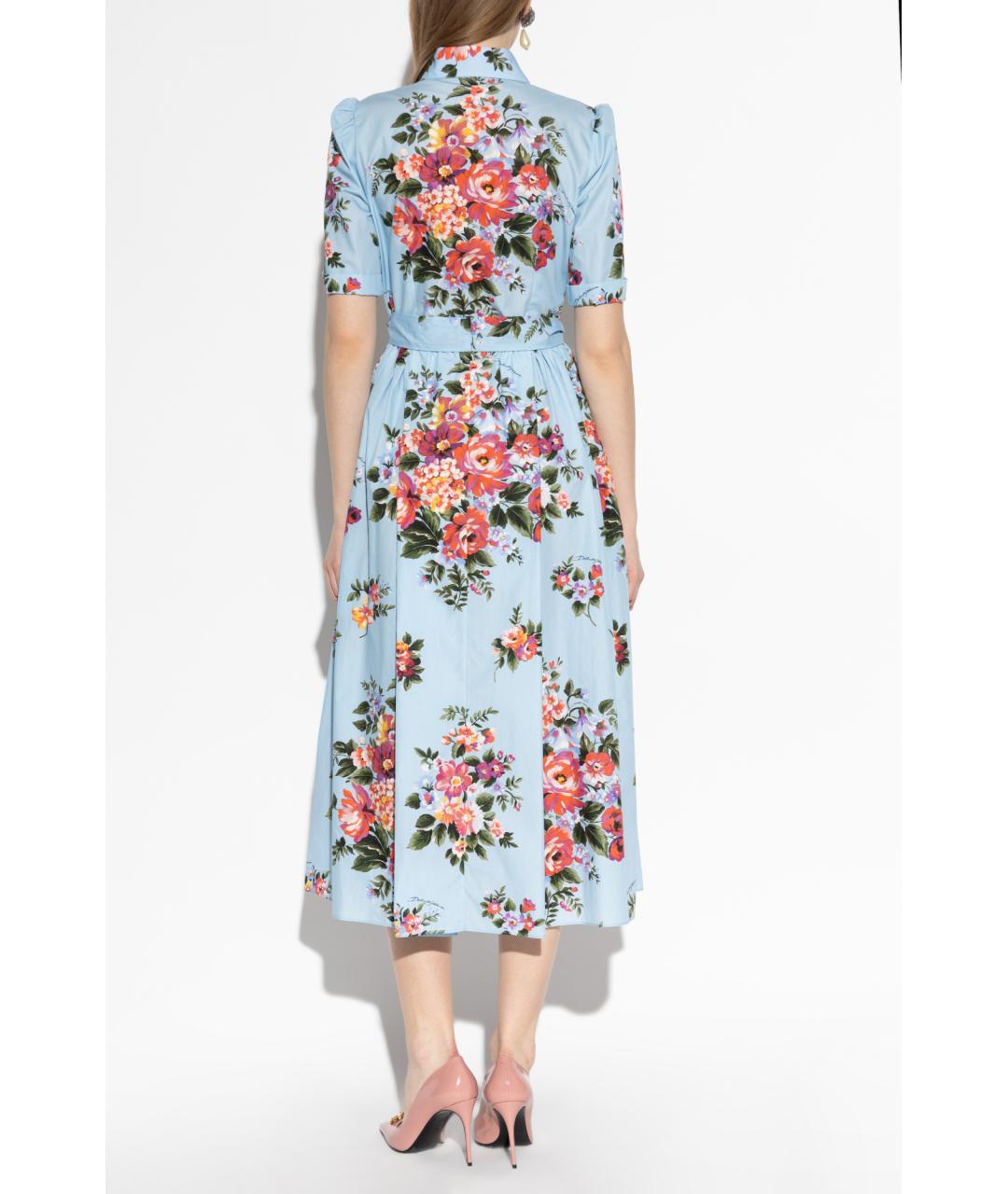 DOLCE&GABBANA Мульти хлопковое повседневное платье, фото 4