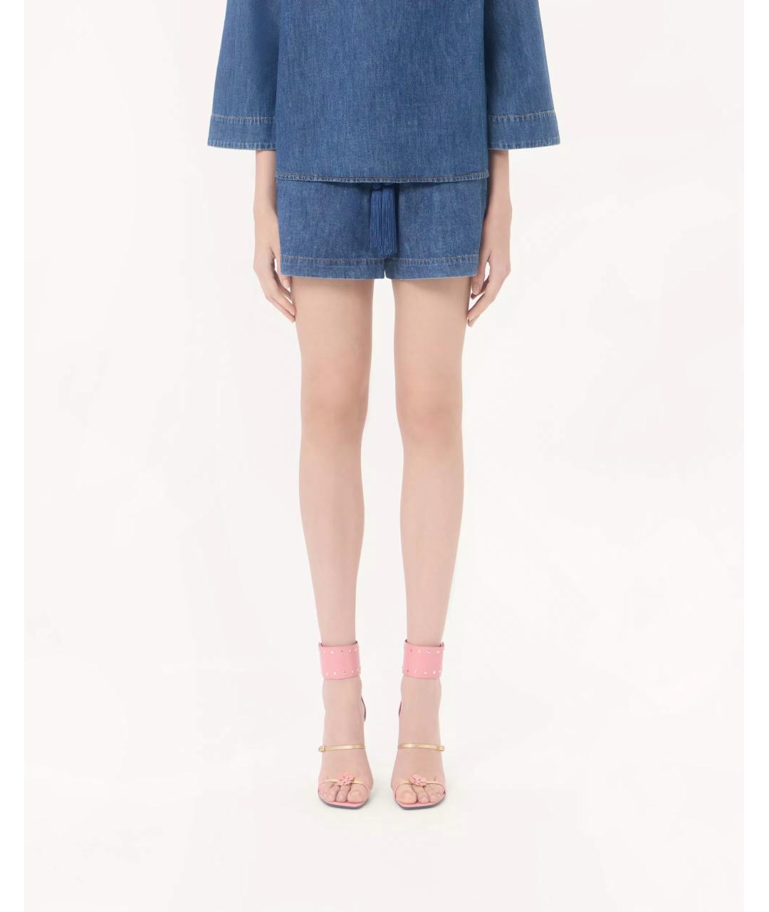 VALENTINO Синие хлопковые шорты, фото 3