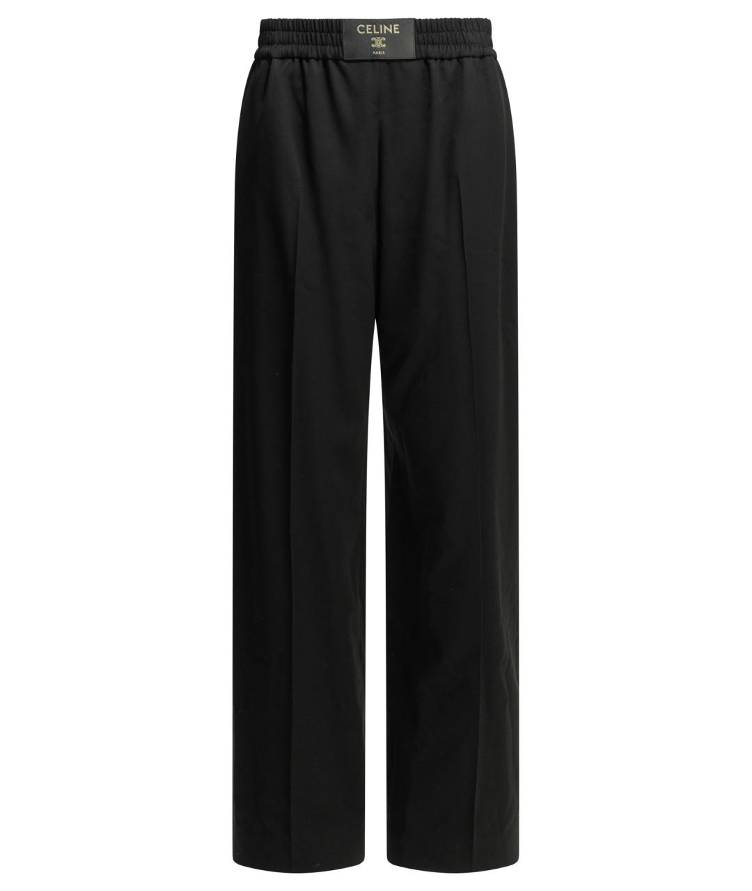 CELINE Черные шерстяные прямые брюки, фото 1