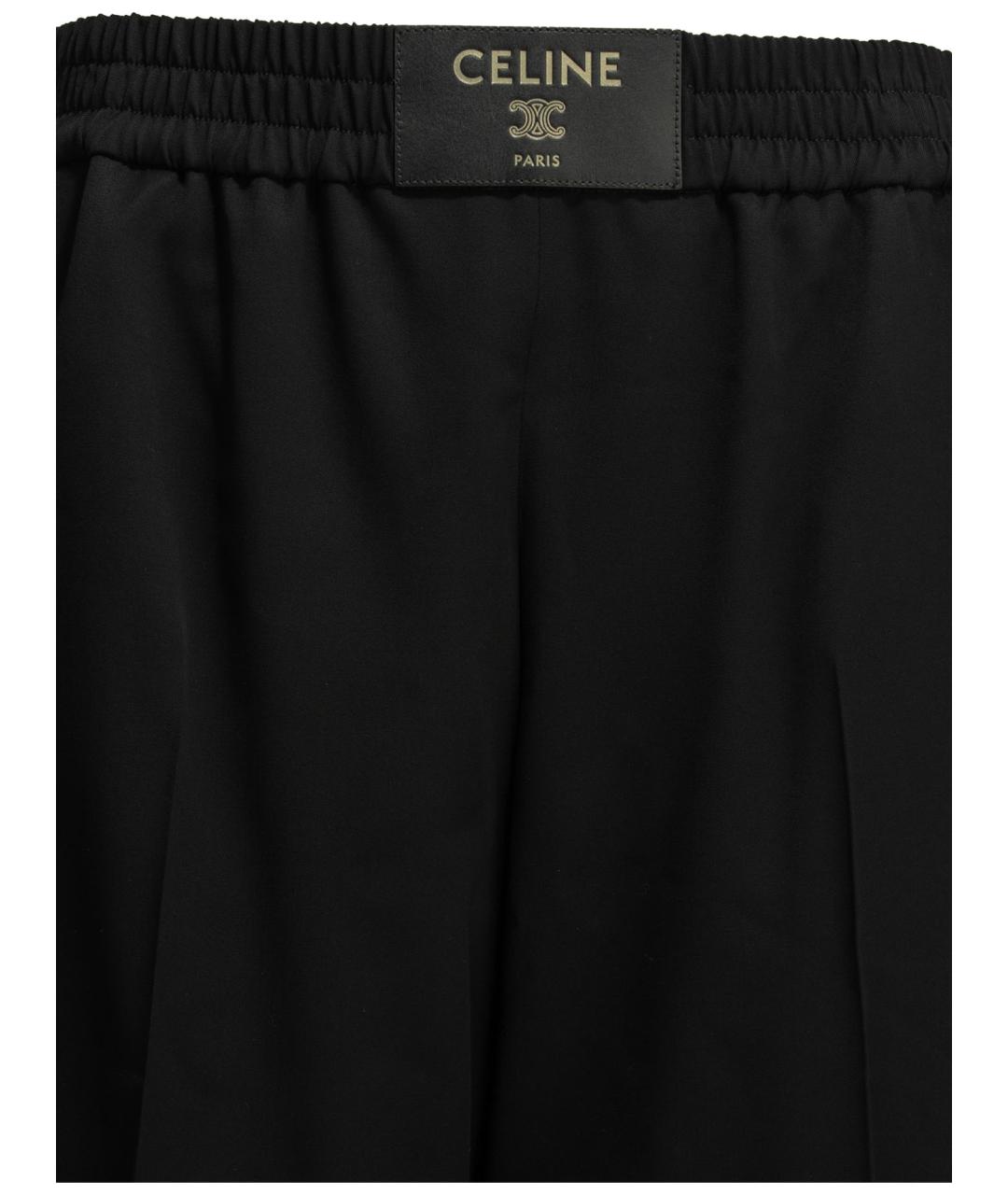CELINE Черные шерстяные прямые брюки, фото 3