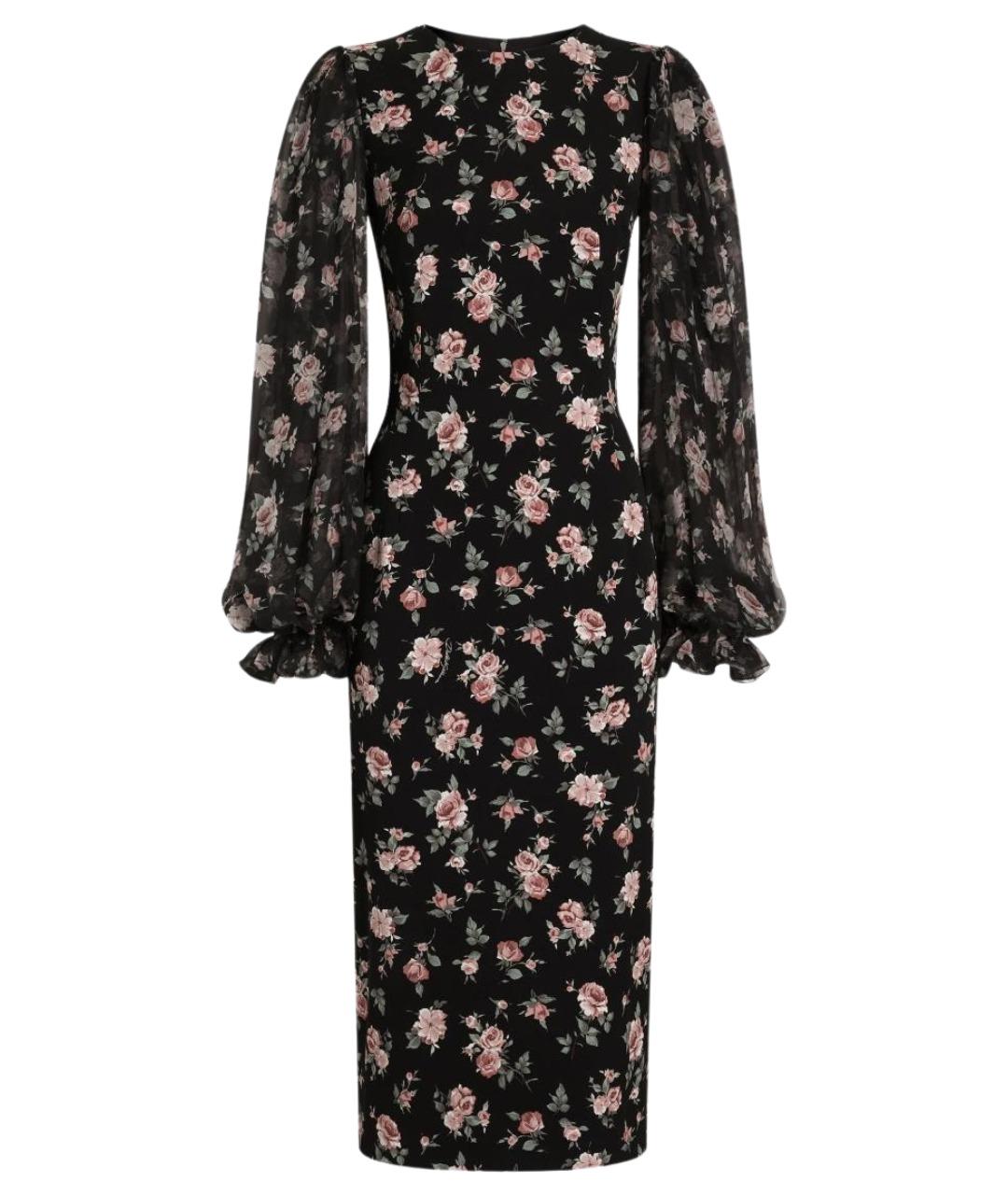 DOLCE&GABBANA Черное шелковое повседневное платье, фото 1
