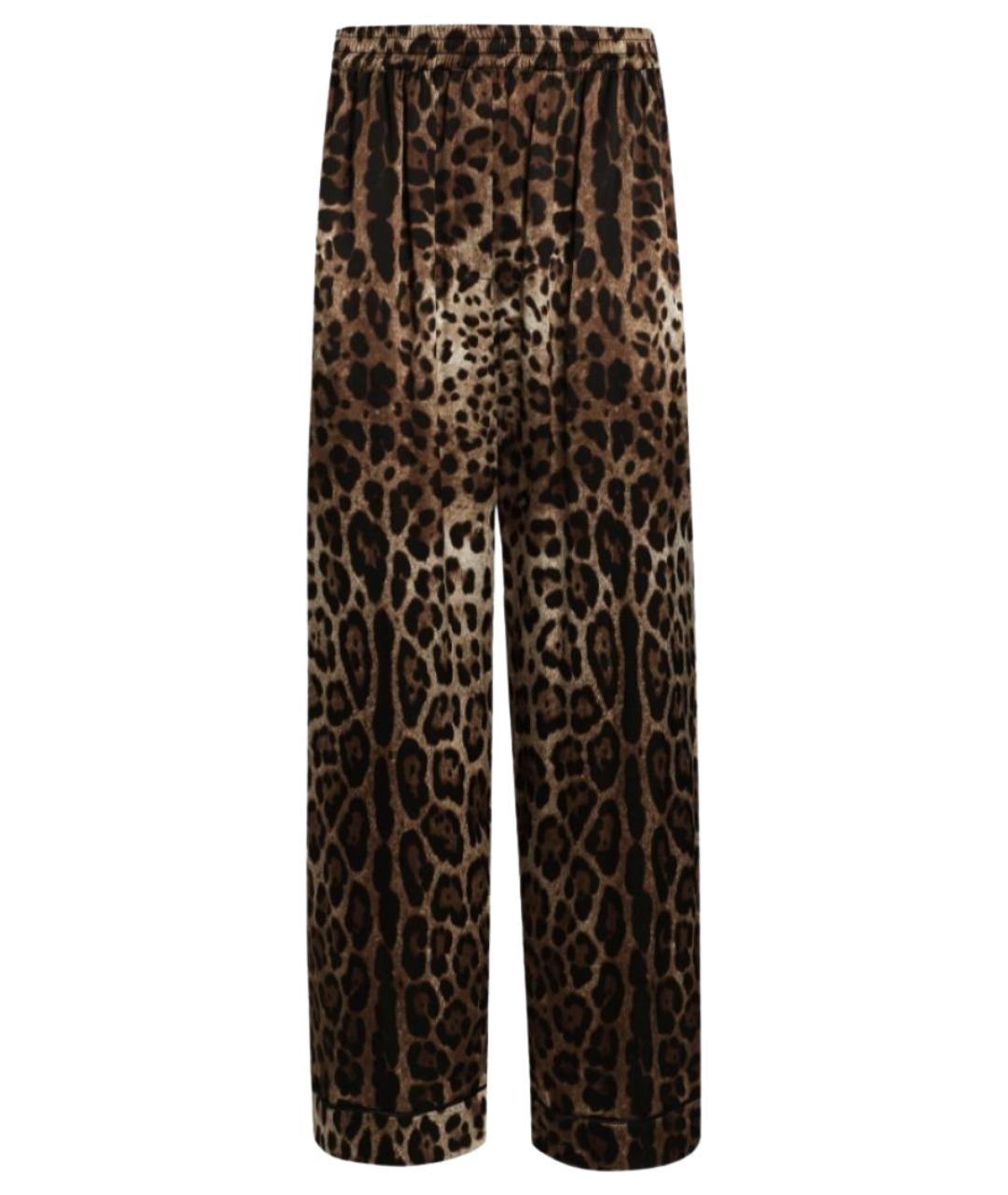 DOLCE&GABBANA Коричневые шелковые брюки широкие, фото 1