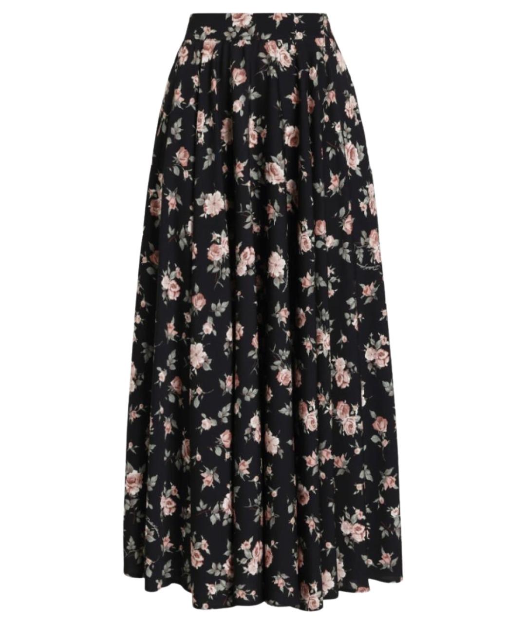 DOLCE&GABBANA Черная шелковая юбка миди, фото 1