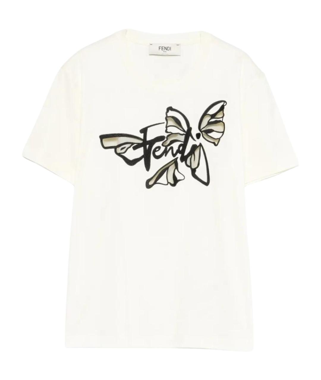 FENDI Белая хлопковая футболка, фото 1