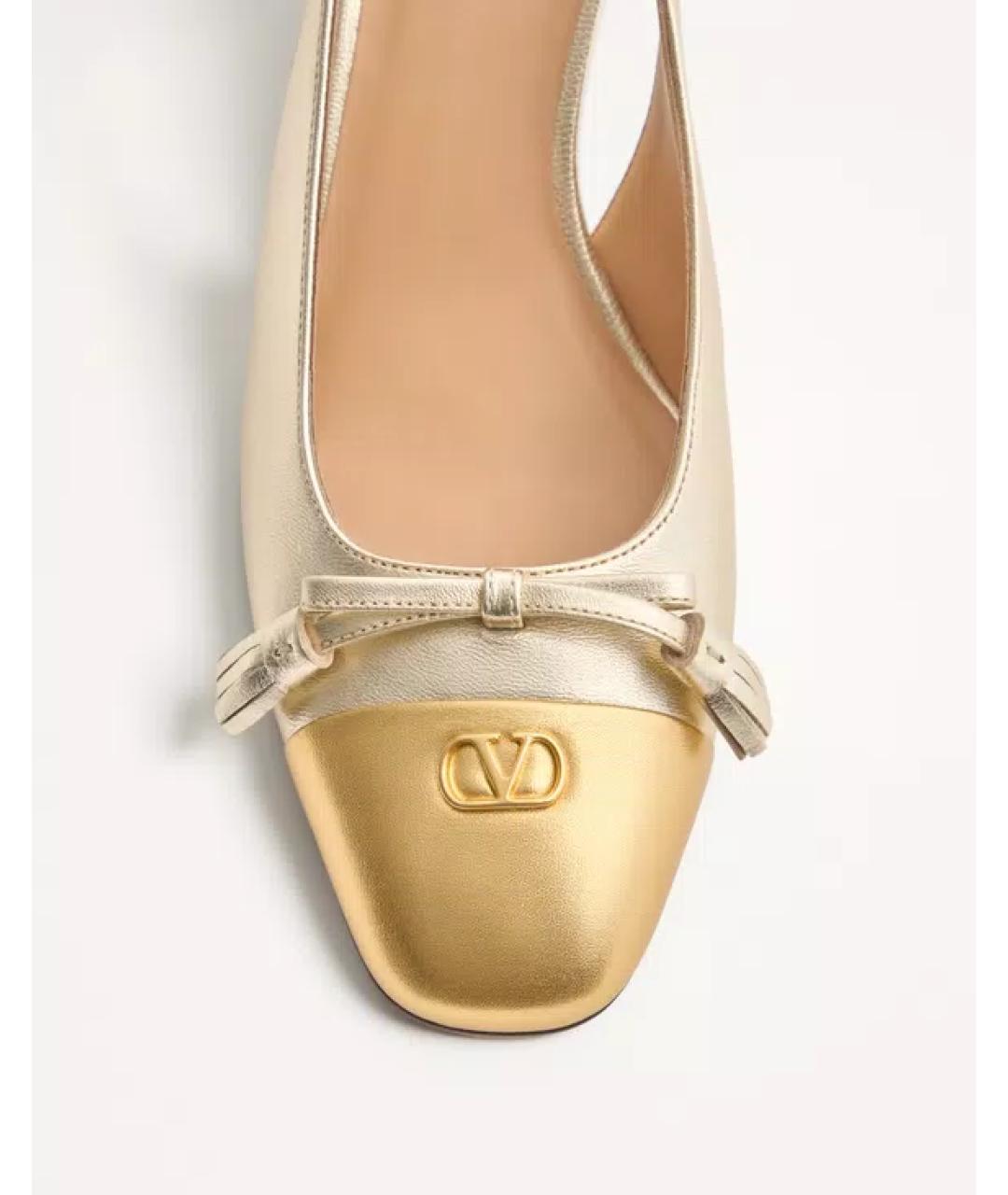 VALENTINO Золотые кожаные туфли, фото 4