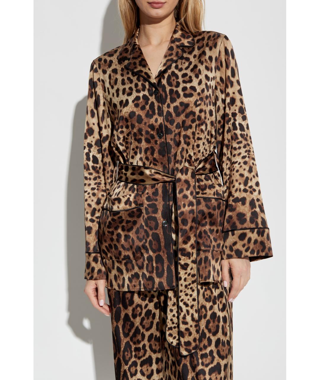 DOLCE&GABBANA Коричневая шелковая рубашка, фото 3