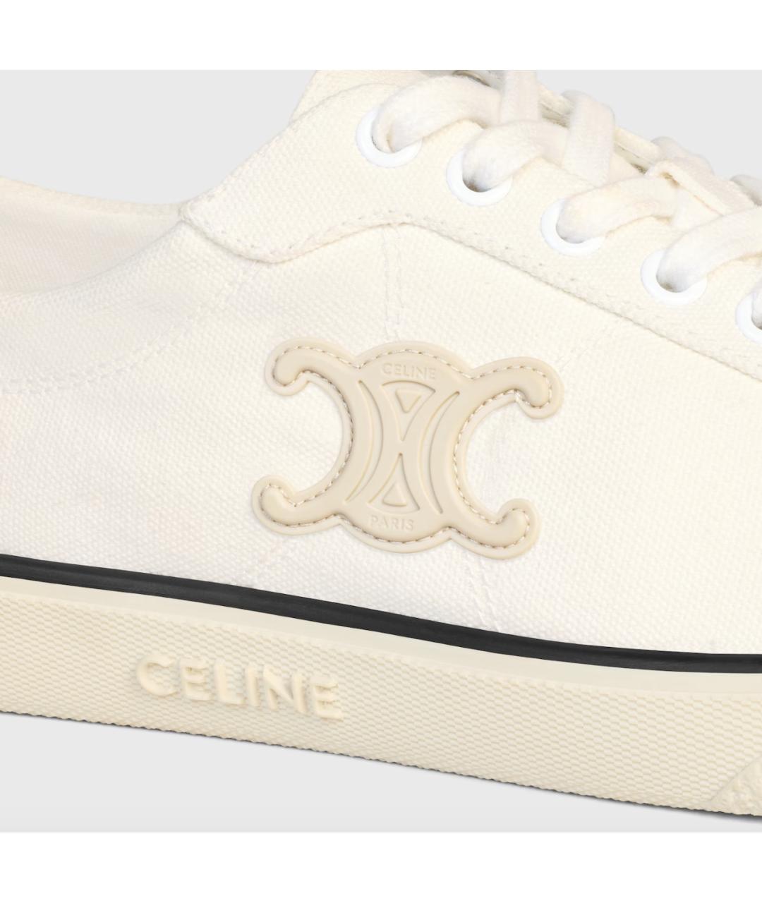 CELINE Белые текстильные кеды, фото 5
