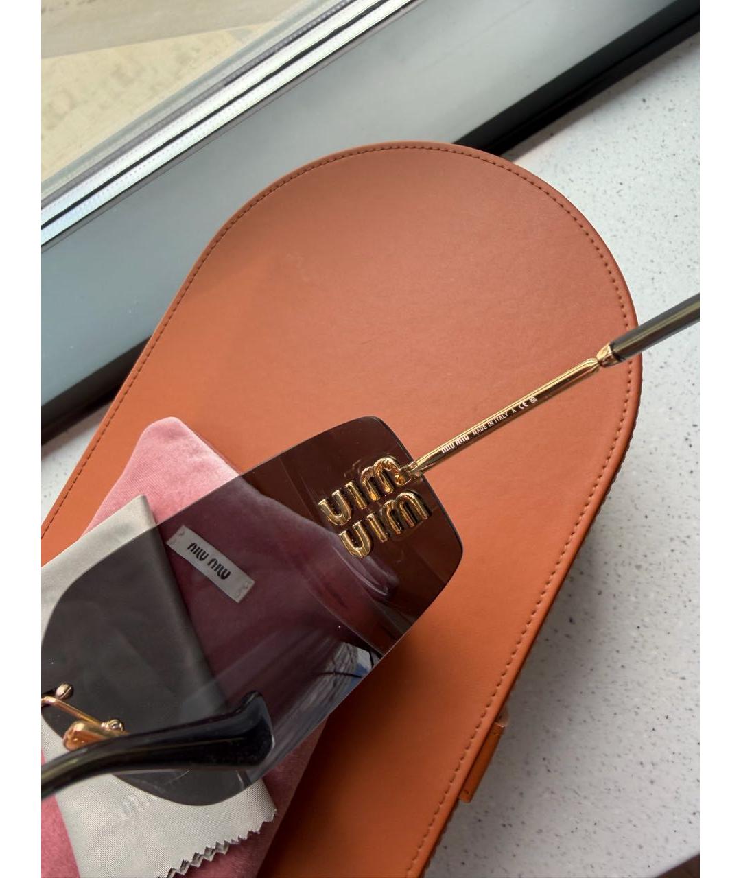 MIU MIU Черные металлические солнцезащитные очки, фото 4