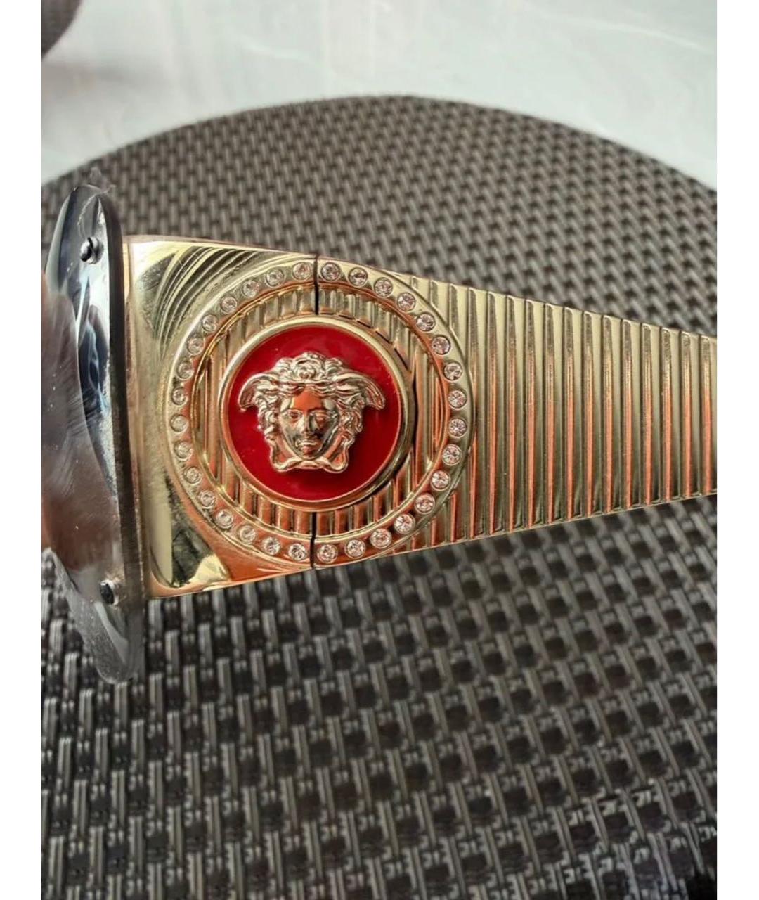 VERSACE Золотые металлические солнцезащитные очки, фото 3
