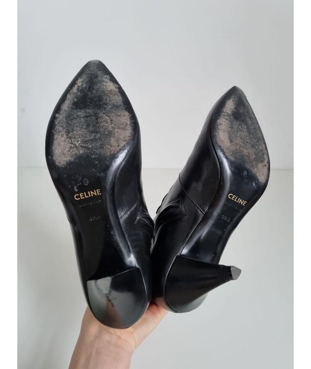 CELINE Черные кожаные ботильоны, фото 5