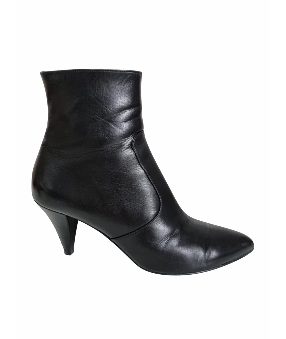 CELINE Черные кожаные ботильоны, фото 1
