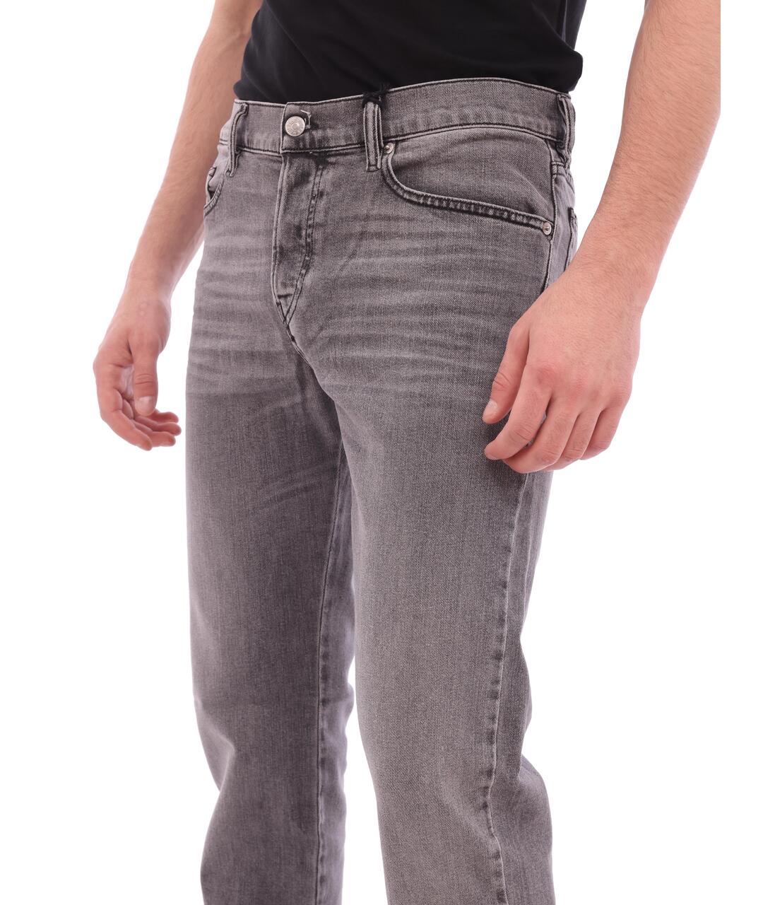 DIESEL Серые хлопковые прямые джинсы, фото 5