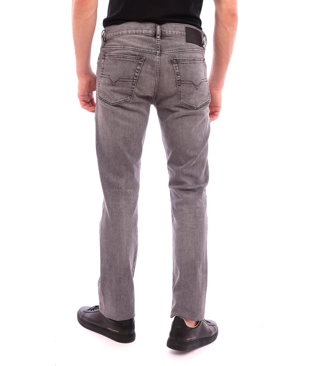 DIESEL Серые хлопковые прямые джинсы, фото 4