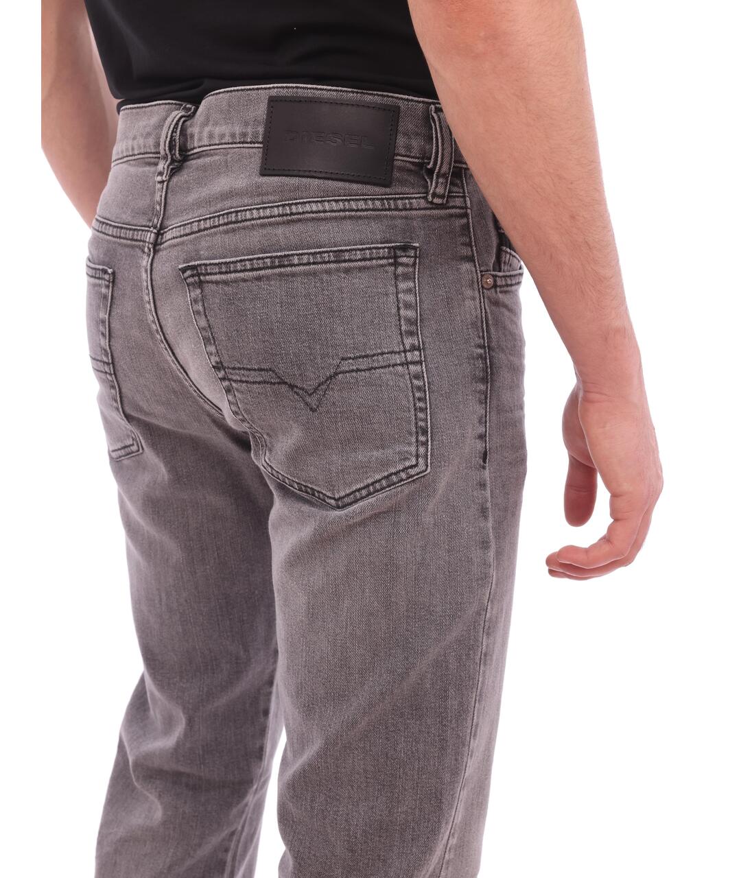 DIESEL Серые хлопковые прямые джинсы, фото 3