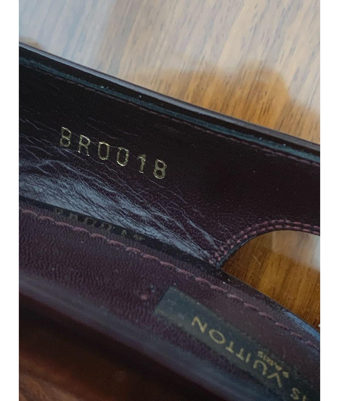 LOUIS VUITTON Бордовые босоножки из лакированной кожи, фото 7