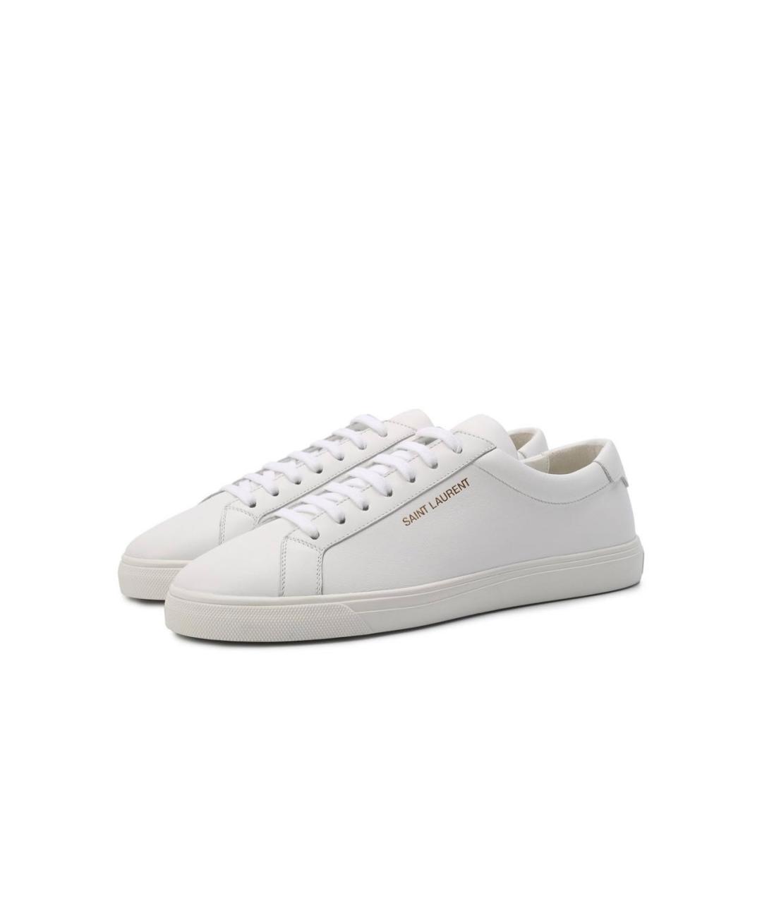 SAINT LAURENT Белые кожаные кеды, фото 4