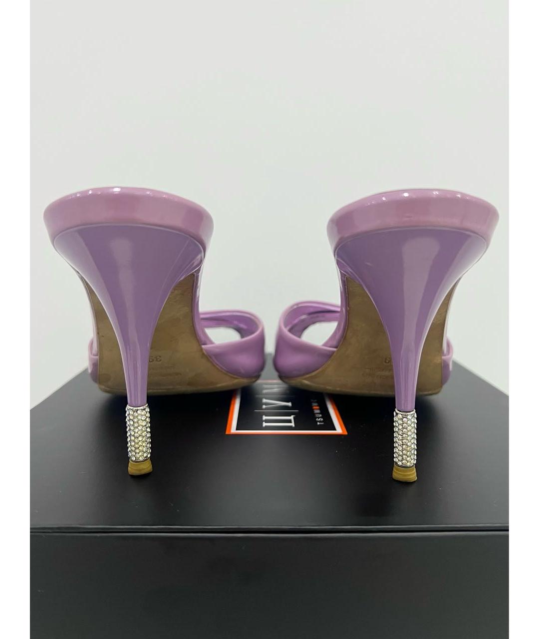 LE SILLA Фиолетовые мюли из лакированной кожи, фото 5