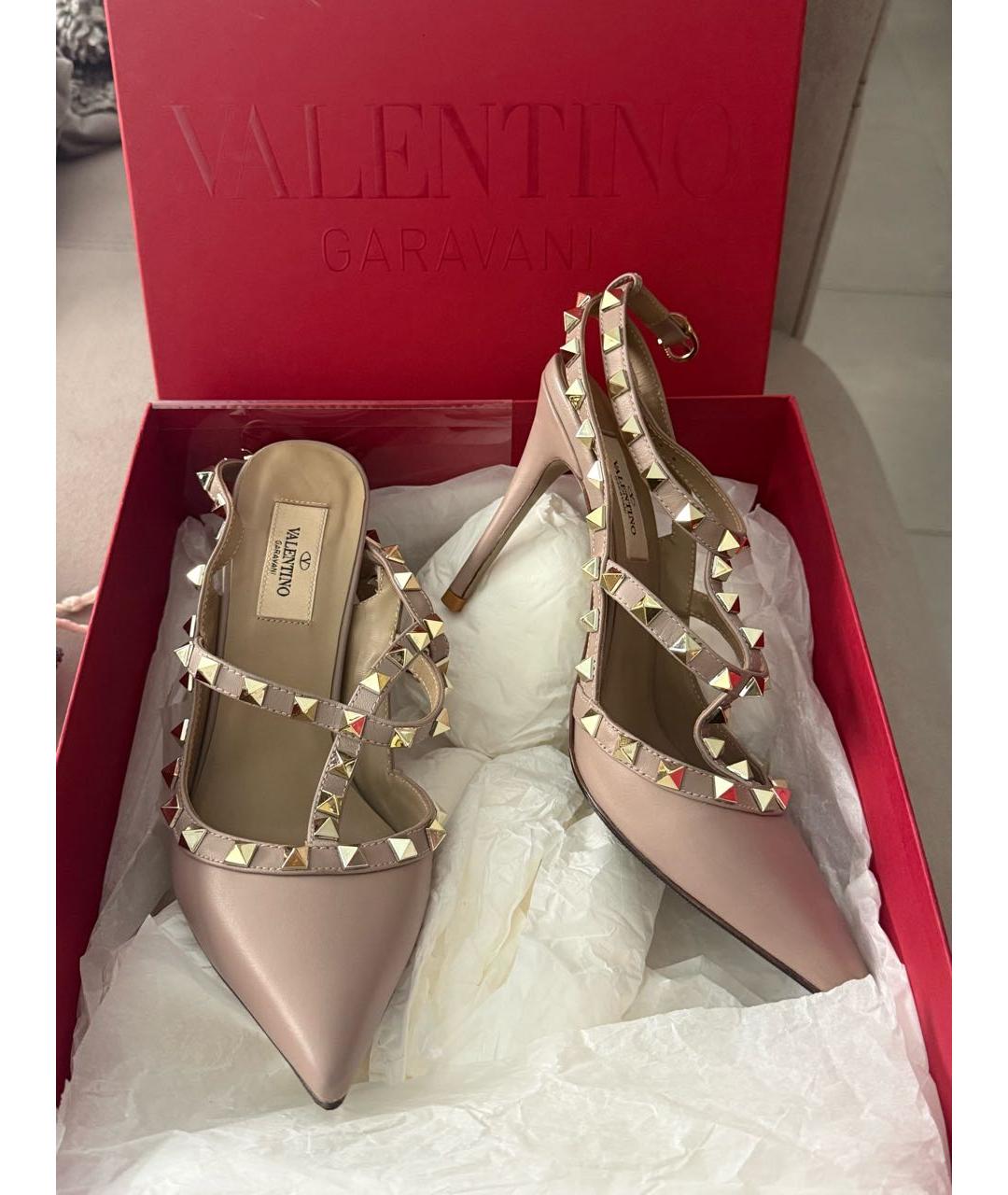 VALENTINO Розовые кожаные туфли, фото 3