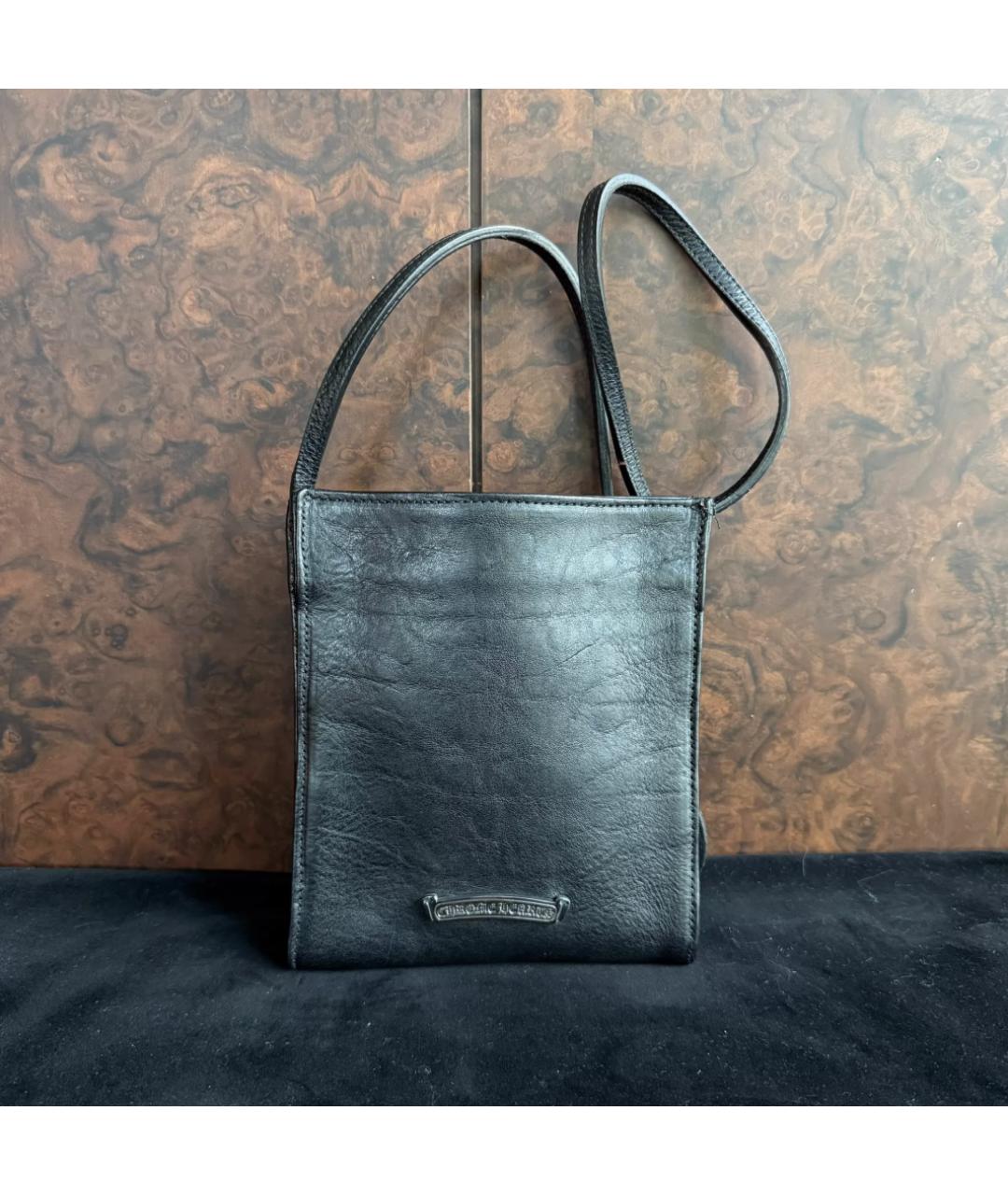 CHROME HEARTS Черная кожаная сумка на плечо, фото 2