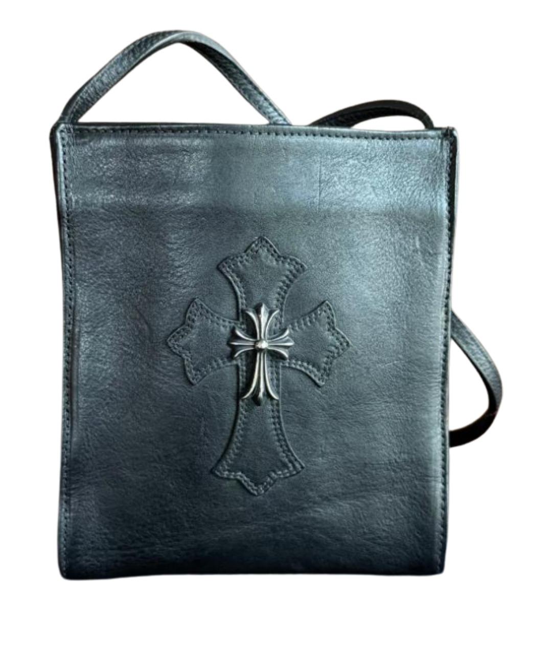 CHROME HEARTS Черная кожаная сумка на плечо, фото 1